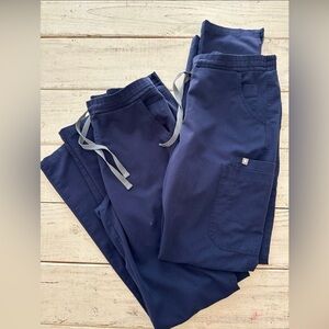 Navy Blue Figs Yola Skinny Tall Scrub Bottom Bundle